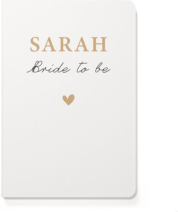 Beecreative Bride To Be Wedding Notebook - Personalised A5 White Hardback