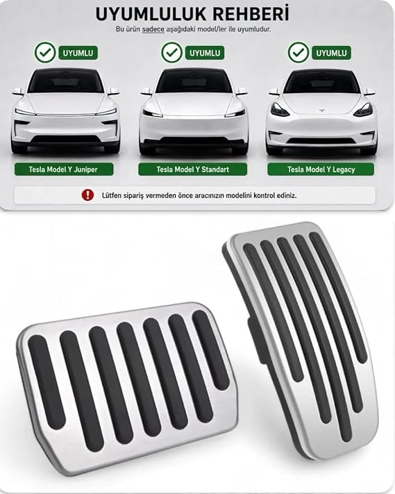 Li Parts Tesla Yeni Model Y Juniper ve Standart Uyumlu Performans Pedal Seti