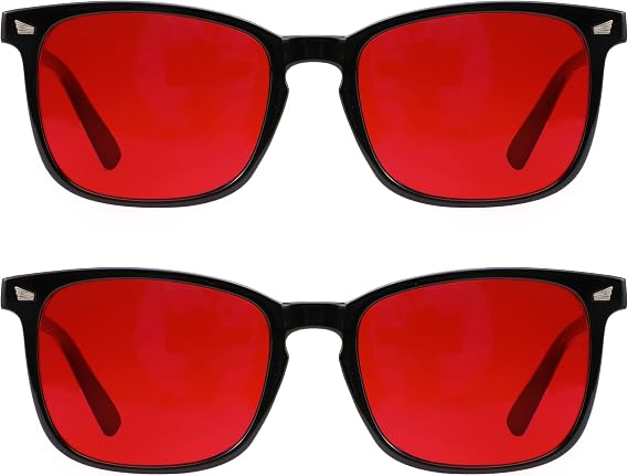 VisionGlobal ブルーライトブロックメガネ1組/スリープレッドレンズ2個またはゲーム用メガネ2個セット 男女兼用