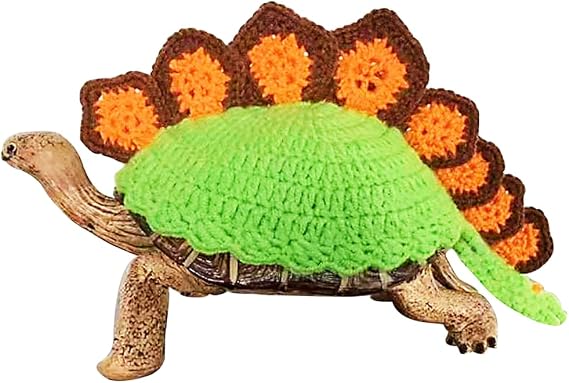 Turtle Sweater - Small Animal Knitted Handmade Warm Winter Apparel Accessory Halloween Party Cosplay Costume for Pet Tortoise Turtle (S, Dinosaur)