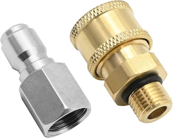 2Pcs Pressure Washer Quick Connect Adapter Set, NPT 1/4 Inch Quick Connect Fittings Male Female Pressure Washer Couplers Quick Connect Fittings Stainless Steel for Pressure Washer Outlet