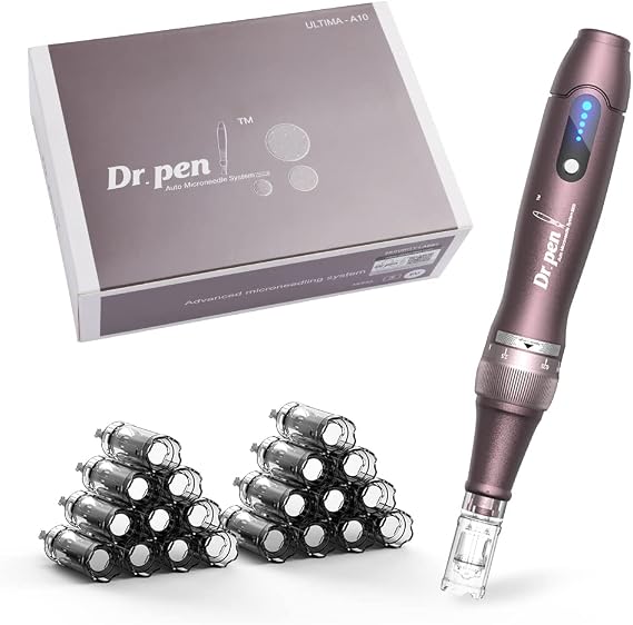 Dr.Pen A10 Profesyonel Kablosuz Mikro İğneli Kalem 22 İğneli Yedek Kartuş Makinesi Microneedle Mikro İğneli Kalem Cilt Bakımı için Ayarlanabilir EM4801KIT-EU