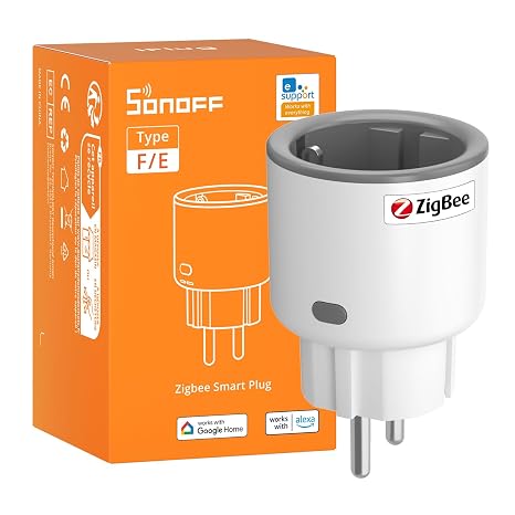 SONOFF S60ZBTPF Zigbee Smart Plug - Remote Control, Monitor, Power, Timer, Protec. Overload, Zigbee Repeater, eWeLink
