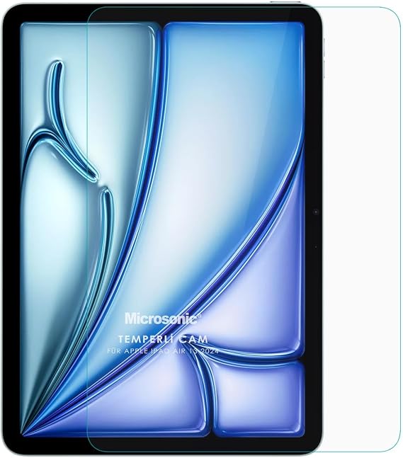 Microsonic Apple iPad Air 13 2025 (A3268-A3269) Tempered Glass Cam Ekran Koruyucu [iPad Air 13 2025 ile Uyumlu Ekran Koruyucu - Şeffaf]