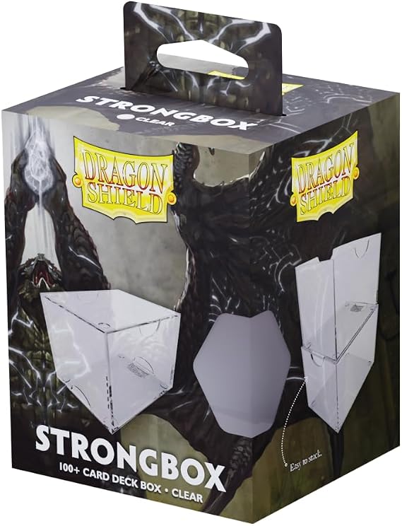 Dragon Shield Strongbox Güverte Kutusu Şeffaf, 100+ Çift Kollu Kart Tutar, Akrilik TCG Saklama Kutusu, Vakumlu Conta Kapağı, İstiflenebilir, Ekran Kapağı, 83,5 x 106 x 75,5 mm