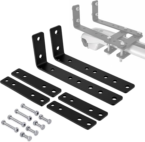 Universal Car Awning Mount Bracket Kit, Steel Roof Rack Crossbar Mounting Hardware for SUV, Truck, Overland Roof Top Tent Side Awning