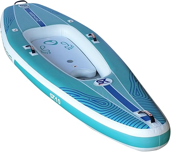 SPINERA SK 10'0 1 Person Inflatable SupKayak - Blue - Unisex - SUP/Kayak/Bodyboard 3-in-1. Bag - 2 Fins - 1 Kayak Seat