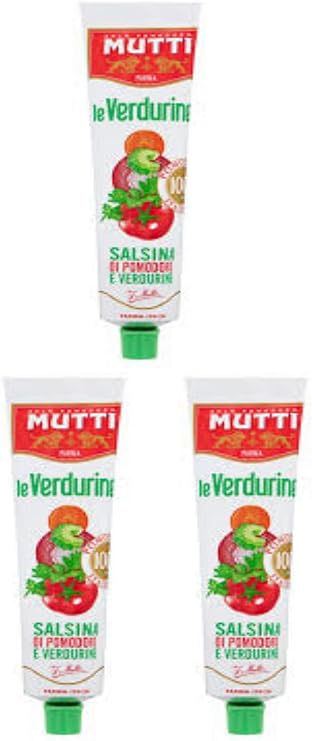 Mutti Verdurine Tomato and Vegetable Sauce 4.05oz 130g Tube, Pack of 3