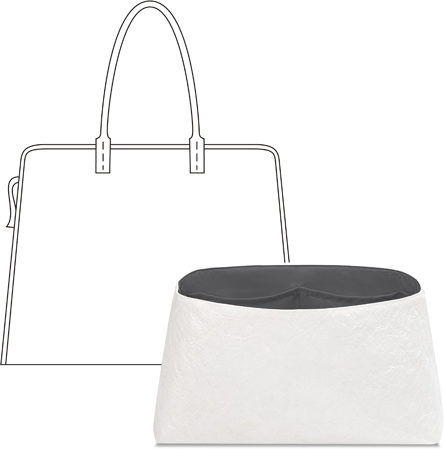 Custom Fit Tote Bag Organizer Insert for GOYARD Hardy Handbag Premium Slate Grey Lightweight Waterproof Wallet Insert with Cup Holder Accessories