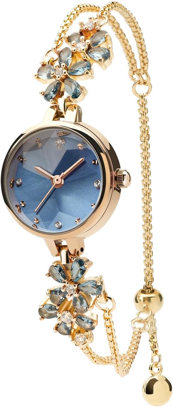 Women's Quartz Watch Exquisite Bangle Bracelet Minilistic Style Diamond Dial Leaf Shaped Crystal Glass Round Watch Case Everyday Classic Gifts