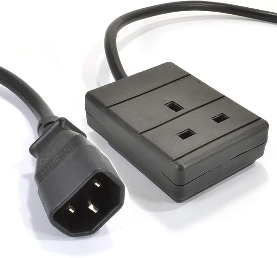Pro Elec PEL01256 IEC C14 Plug To 13A UK Socket Power Lead, Black, 3m