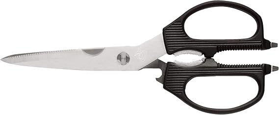 Shun Multi Purpose Shears, Stainless Steel Kitchen Scissors, DM7300, Black, 3.5 Inch Blade
