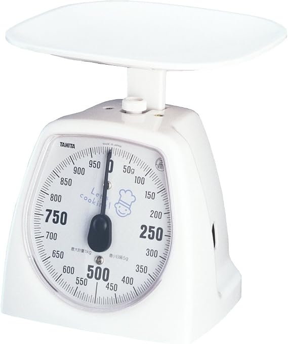 Tanita 1437-NWH Cooking Scale Kitchen Scale Cooking Analog 2.2 lbs 1 kg 0.2 oz 5 g Units, White