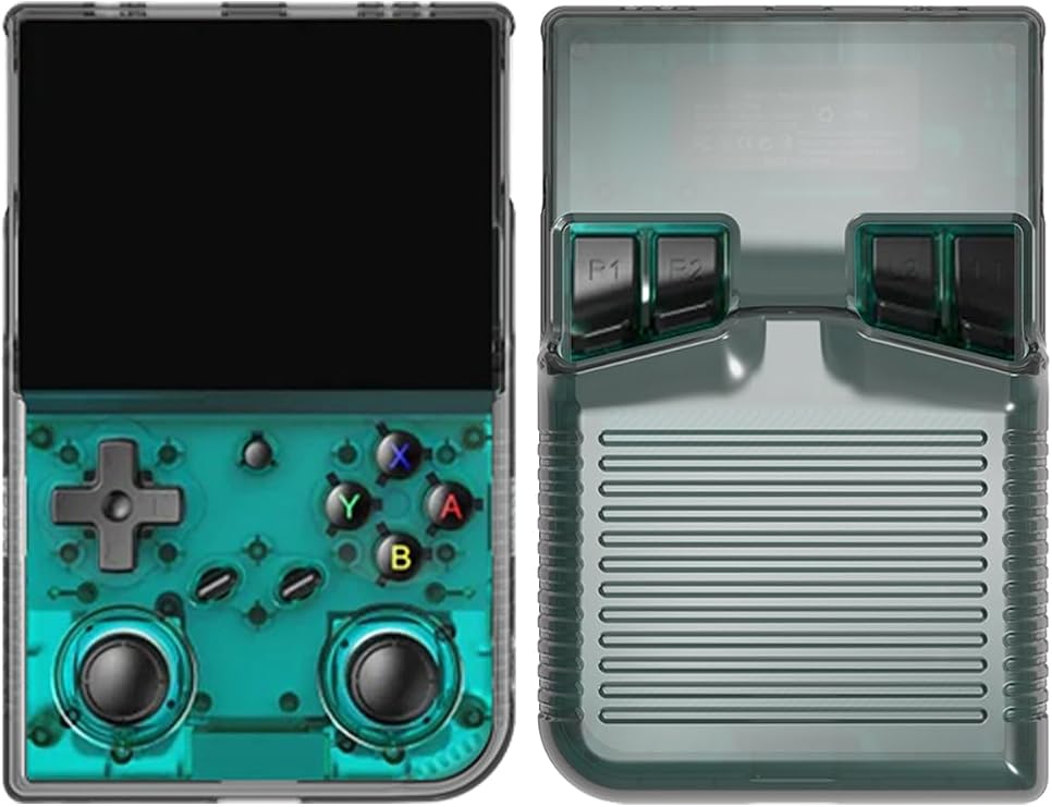 Compatible with Anbernic RG35XX Pro Handheld Game Console,Soft TPU Material, Shock-Absorbing and Anti Drop Protection Soft Shell,Clear Black