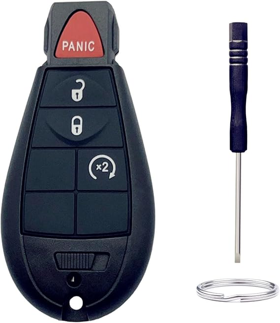 Key Fob Shell Replacement for Jeep/Chrysler/2008-2015 Dodge Ram 1500 2500 3500 Truck 4 Button Car Keyless Entry Remote Control Key Fob Case Cover (4 Button-B)