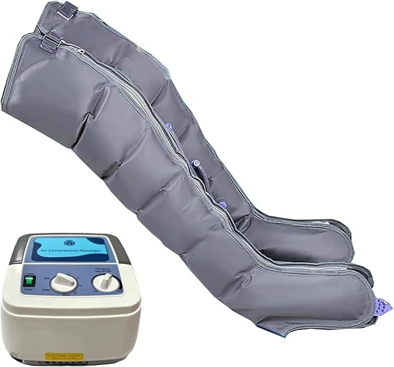 Full Leg Air Compression Massager with Pressotherapy & Lymphatic Drainage - Professional Recovery Boots for Athletes, Lipedema Legs Treatment, and Blood Circulation Enhancement (2 Legs L) (2 Legs