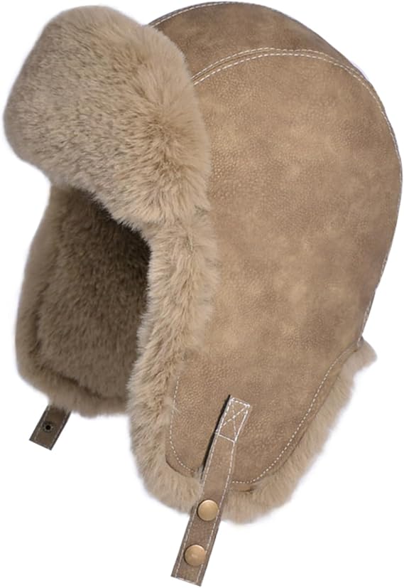 TAGVO Winter Trapper Hat with Ear Flaps, Casual Thick Trooper Hat for Men & Women, Ushanka Russian Bomber Hats, Windproof Warm Fleece Lined Winter Hat for Cold Weather Outdoor