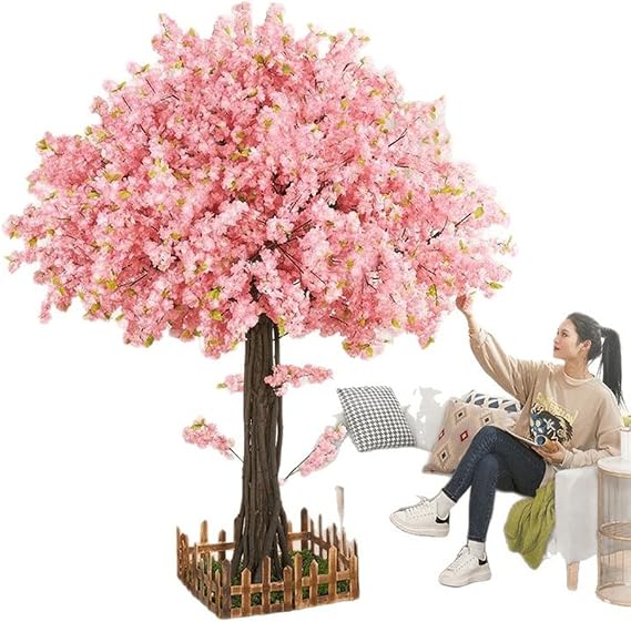 Simulated Artificial Cherry Blossom Tree, Handmade Light Pink Cherry Tree with Blossom Branches, Indoor/Outdoor Hotel Decor | Wedding Decoration, Shopping Mall Decoration, Garden