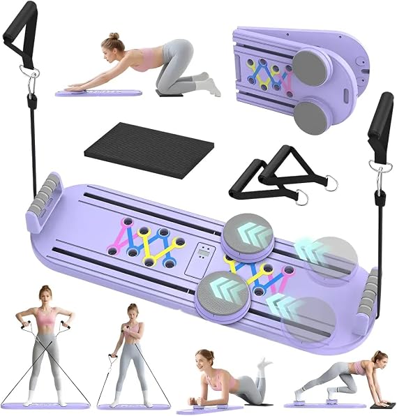 Zamanlayıcılı Akıllı Pilates Tahtası - Çok Fonksiyonlu Ev Tipi Full Body Fitness ve Şınav Seti