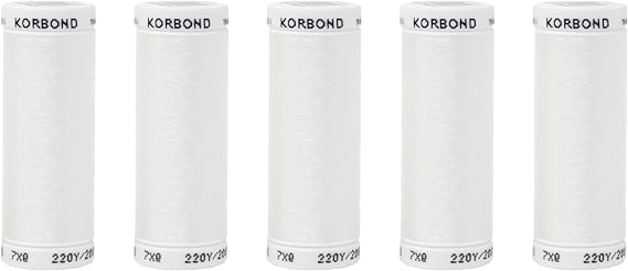 Korbond White Transparent Nylon Thread, 5 x 200m Spools