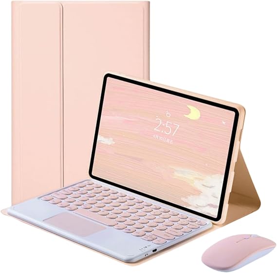 Keyboard Case for Xiaomi Pad 7/7 Pro 11.2 Inch 2025 with Mouse, Round Keys Detachable Wireless Trackpad Touchpad Keyboard for Xiaomi Pad 7/7 Pro 11.2 Inch 2025