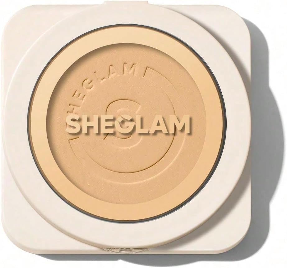SHEGLAM Skin Focus Powder Foundation High Coverage Oil Control Poreless Lightweight Pressed Powder Matte Finish