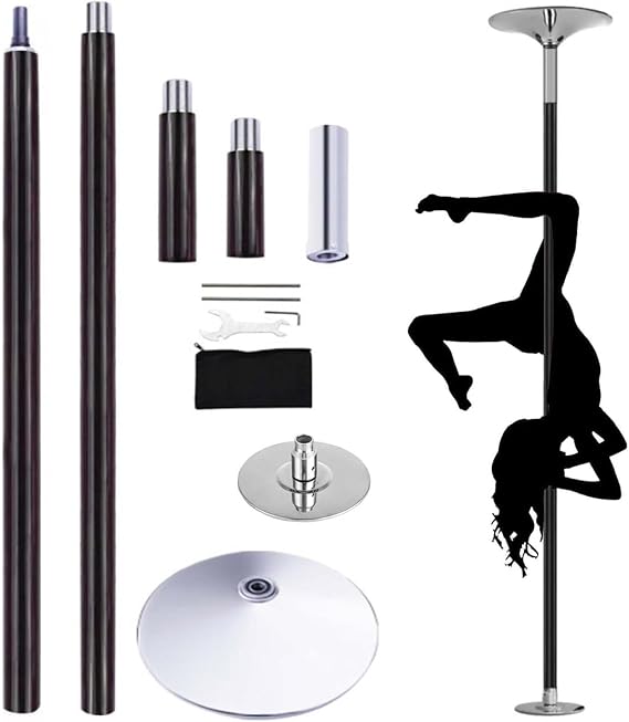 Adjustable Stripper Pole for Home & Gym, Extension Pole Kit, Portable Dance Pole for Practice & Fitness, Supports 440 Lbs (Silver 2.9M)
