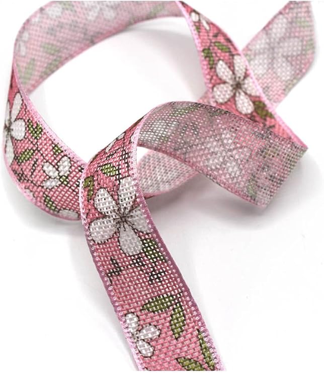 Turgut Brode Kurdele Desenli File Kumaş 2,5 Cm Model 3 Pembe