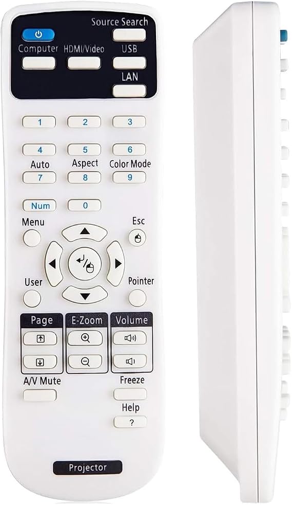 Replacement Remote Control for Epson Projectors1547200 EB-S02 EB-S02H EB-S11 EB-S110 EB-S11H EB-S12 EB-W01 EB-W02 EB-W12 EB-X02 EB-685Wi EB-675Wi EB-695Wi EB-680Wi