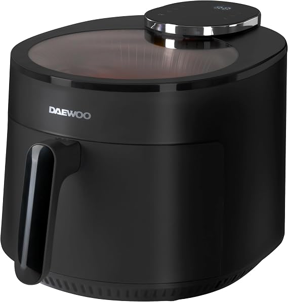 Daewoo Actuate Range, 5 Litre Cyclonic Air Fryer, 1500W, Bake, Roast, Grill, Air Flow Technology, 360° Bladeless Fan Air Circulation Cooking 10% Faster, Cooking Presets, Viewing Window