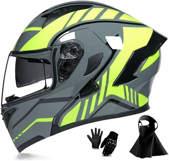 Motorcycle Helmets Full Face for Men Women Powersports Street Racing DOT with Face Mask Gloves