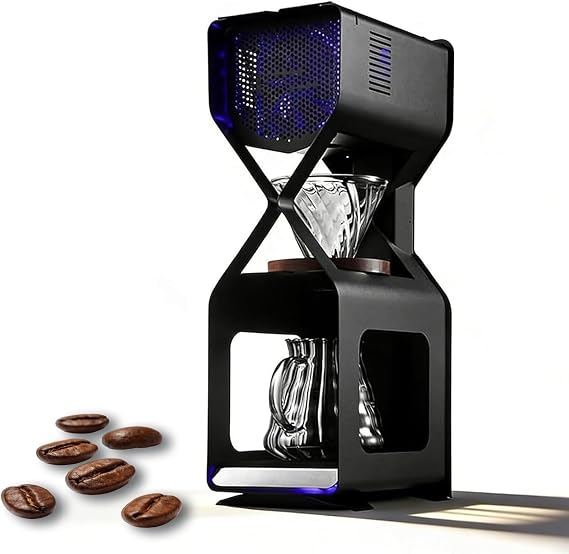 Electric Drip Coffee Maker, Iced Brew Machine with LED Touch Screen, Audible and Visual Alarm, Flow Rate 50–600 Ml/h, Perfect for Home Brewing