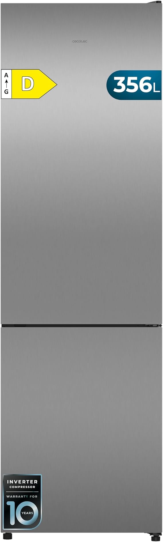 Cecotec Refrigerator Combi 356L Total NoFrost Bolero CoolMarket Combi 356i Stainless Steel D. Height 200 cm, Width 59.5 cm, Fast Freezing, FreshnessFlex HUB, HumidityFlex HUB, LED Light and Indoor [Energy Class D]