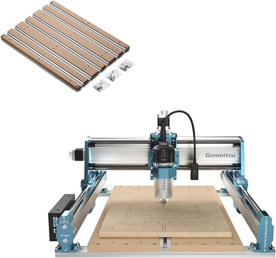 Genmitsu CNC Machine 4040-PRO MAX+Hybrid Spoilboard, 710W Trimmer CNC Router & Linear Rail Driven, 3 Axis Engraving Machine for Wood Metal Acrylic Cutting Milling