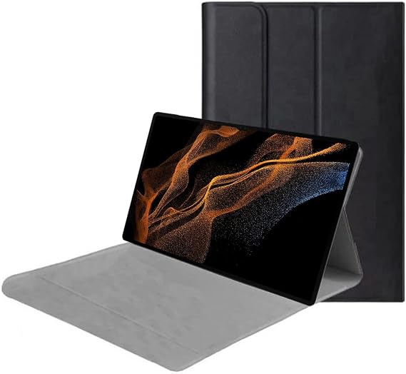 Microcase Samsung Galaxy Tab S8 Ultra SM-X900 14.6 inch ile Uyumlu Sleeve Serisi Mıknatıs Kapak Standlı Kılıf - Siyah