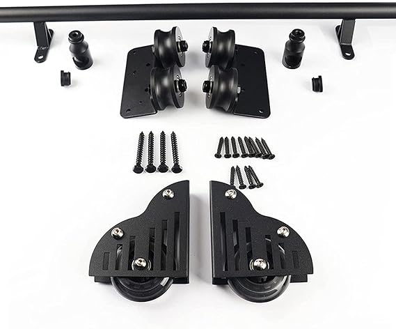 Sliding Barn Door Hardware Kit with Rolling Ladder Track for Mobile Library Applications