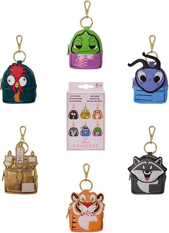 Loungefly Disney Princess Sidekicks Mystery Mini Backpack Keychain Charm