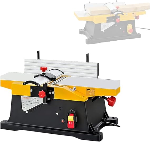 1800W Electric Benchtop Wood Planer, Multifunctional Jointers Woodworking 6 Inch Benchtop Jointer, 12000R/min Speed, 3mm Cutting Depth for Precision Woodworking and Joinery Tasks