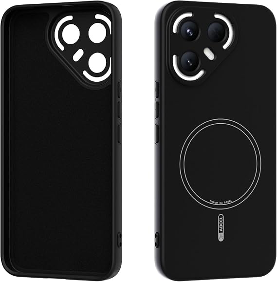 Case Compatible with Tecno Pova 7 Pro, Compatible with MagSafe, Ultra-thin Liquid Silicone Shockproof Protective Soft Cover-Black