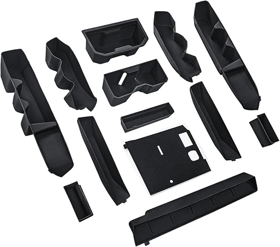 Interior Silicone Liner Insert Custom Fit for Tacoma 2024 2025, Interior Silicone Pads Kits for Tacoma Gen 4th, Silicone Organizer Tray for Tacoma - for Tacoma Double Cab only - Fully Covered
