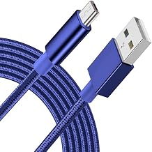 Braided USB Cable Charging Cord/Charger Power Lead Wire Compatible with Qardio Base 2 Scales/Blue / (1m / 3.3ft)