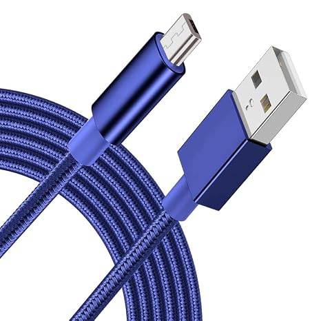Braided USB Cable Charging Cord/Charger Power Lead Wire Compatible with Novation Launchpad Mini MK2 / Blue / (1m / 3.3ft)