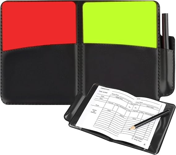 Referee Card Set - Sports Referee Notebook Kit, Red Card Yellow Card and Referee Bag for Football Soccer