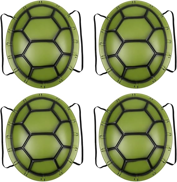 Toyvian 4pcs Halloween Turtle Shell Costume, Eva Turtle Shell Prop for Kids, Dark Green, 17. 32 X 13. 77 X 2. 75 Inch, Party Cosplay Dress Up