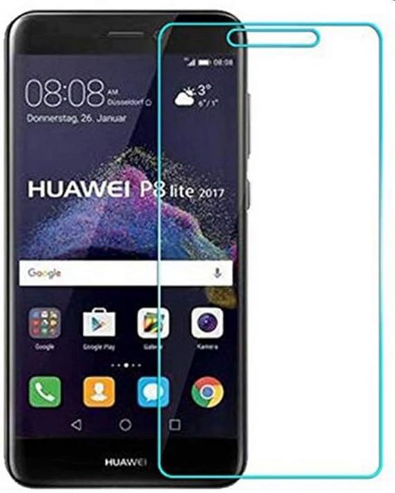 Compatible with Huawei P8 Lite 2017 ケース スクリーンプロテクターガラスHD-クリア 9H硬度強化ガラススクリーンプロテクター 3-Pack