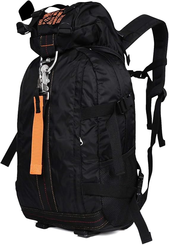 Tactical Backpack Flight Parachute Pack Large Lightweight Travel Backpack with Molle for Outdoor, Black, Large capacity, Tactical Backpack Flight Parachute Pack Large