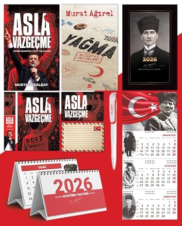 Asla Vazgeçme - Ayraç - Kartpostal - Poster - Yağma - Sayıştay Belgeleri - 2026 Ajanda Kalpaklı - Ay Yıldız Duvar Takvimi - Masa Takvimi