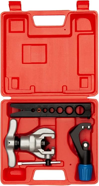Wostore Eccentric Flaring Tools Set and Tube Cutter Kit for 7 Dies Sizes 3/16-3/4inch Refrigeration HVAC 45 Degree Heavy Duty