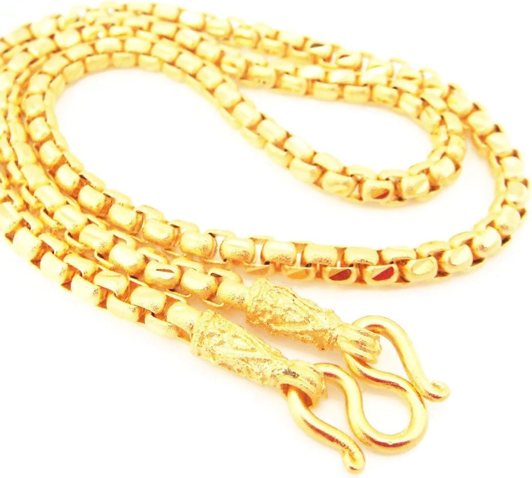 Chain 22K 23K 24K Thai Baht Gold GP Necklace 24 Inch 50g Jewelry