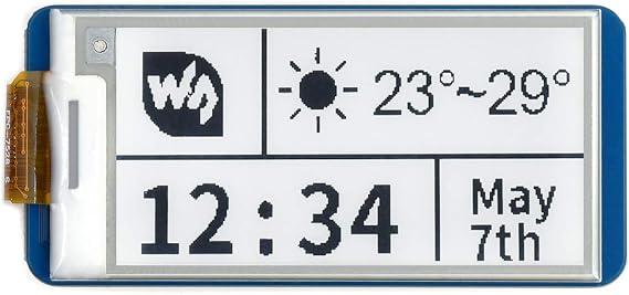 Waveshare E-Paper-2.13inch Display Module, 250x122 Pixels, Compatible with Raspberry Pi Pico, Ideal for Price Tags/Shelf Labels
